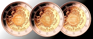 2 euro com Lux 2012 10 ans euro fiduciaire 2 effets